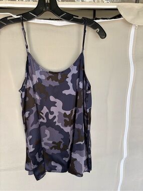 ATM Camo Print Satin Spaghetti Strap Cami